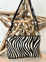 Load image into Gallery viewer, luscious scarves clutch bag Italian Leather Small Zebra Clutch Bag
