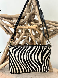 luscious scarves clutch bag Italian Leather Small Zebra Clutch Bag