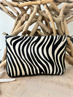 Load image into Gallery viewer, luscious scarves clutch bag Italian Leather Small Zebra Clutch Bag
