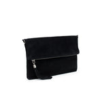 Load image into Gallery viewer, luscious scarves clutch bag Italian Suede Leather Fold Over Clutch Bag with Tassel.
