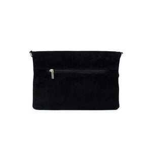 luscious scarves clutch bag Italian Suede Leather Fold Over Clutch Bag with Tassel.