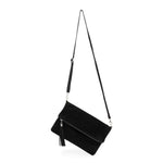 Load image into Gallery viewer, luscious scarves clutch bag Italian Suede Leather Fold Over Clutch Bag with Tassel.
