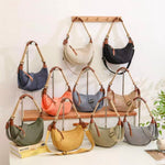 Load image into Gallery viewer, luscious scarves crossbody Canvas Rope Handle Half Moon Crossbody Bag – Adjustable Strap
