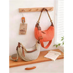 Load image into Gallery viewer, luscious scarves crossbody Canvas Rope Handle Half Moon Crossbody Bag – Adjustable Strap
