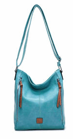 Load image into Gallery viewer, luscious scarves crossbody Faux Leather Double Verticle Front Zip , Shoulder Crossbody Bag
