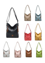 Load image into Gallery viewer, luscious scarves crossbody Faux Leather Double Verticle Front Zip , Shoulder Crossbody Bag
