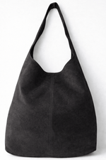 Load image into Gallery viewer, luscious scarves Dark grey Genuine Italian Suede Slouchy Hobo Bag available in 8 colours .
