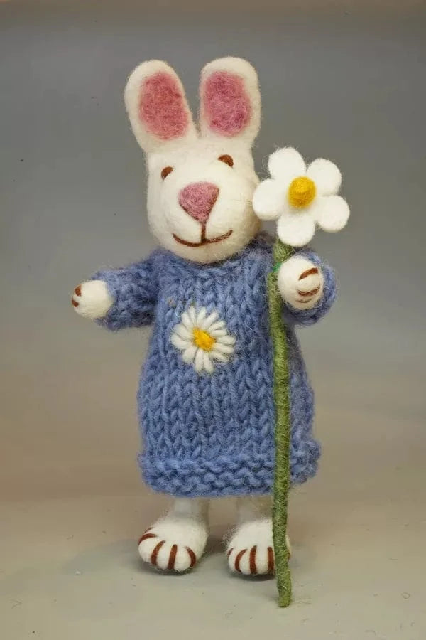 luscious scarves decoration Pachamama Hand Felted Daisy the Rabbit Ornament , Fairtrade.