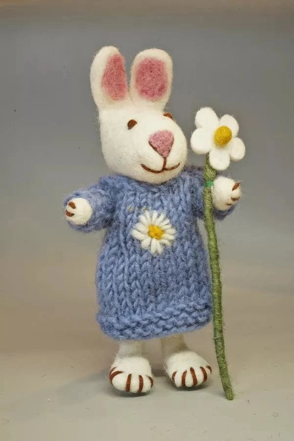 luscious scarves decoration Pachamama Hand Felted Daisy the Rabbit Ornament , Fairtrade.
