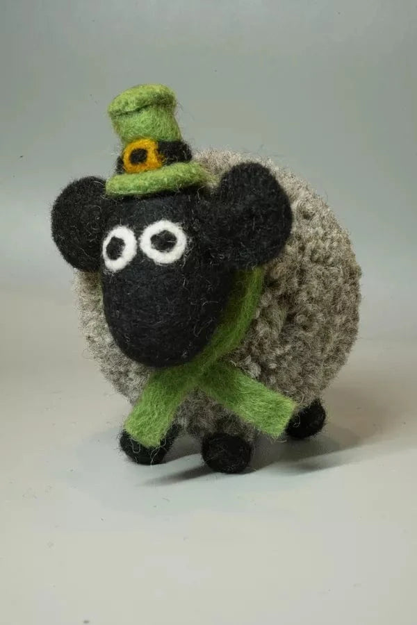 luscious scarves decoration Pachamama Hand Felted Patrick the Irish Sheep Ornament , Fairtrade