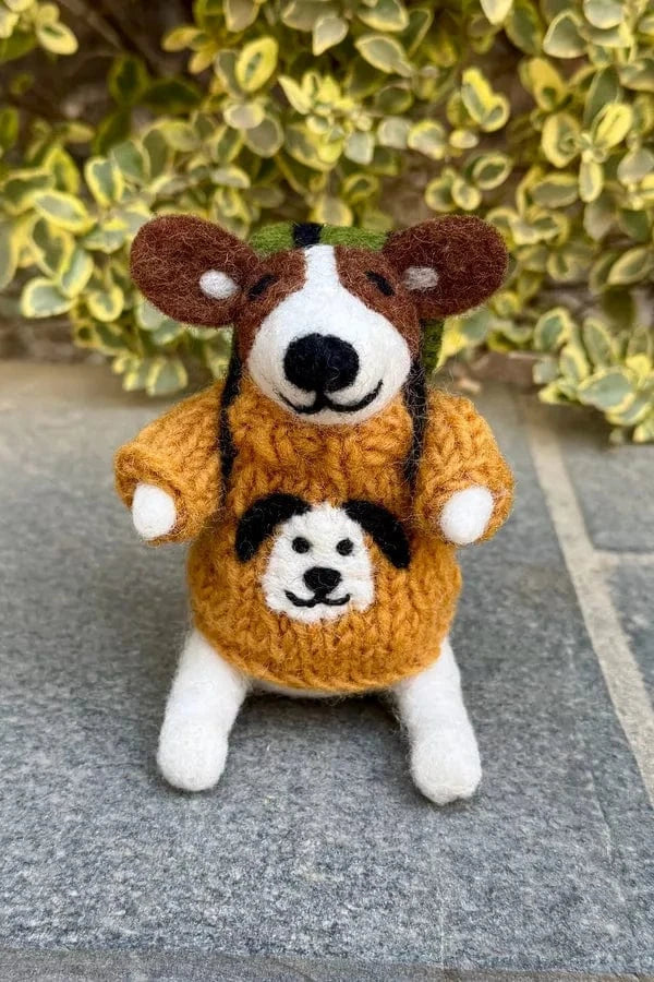 luscious scarves decoration Pachamama Hand Felted Rambling Rodger the Dog Ornament , Fairtrade