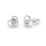 Load image into Gallery viewer, luscious scarves Earrings Life Charms Crystal heart silver studs
