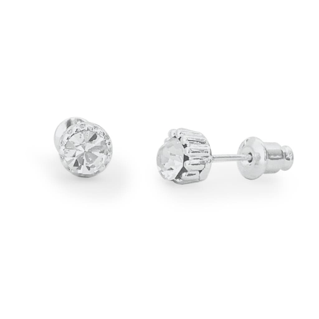 luscious scarves Earrings Life Charms Diamond crystal silver studs