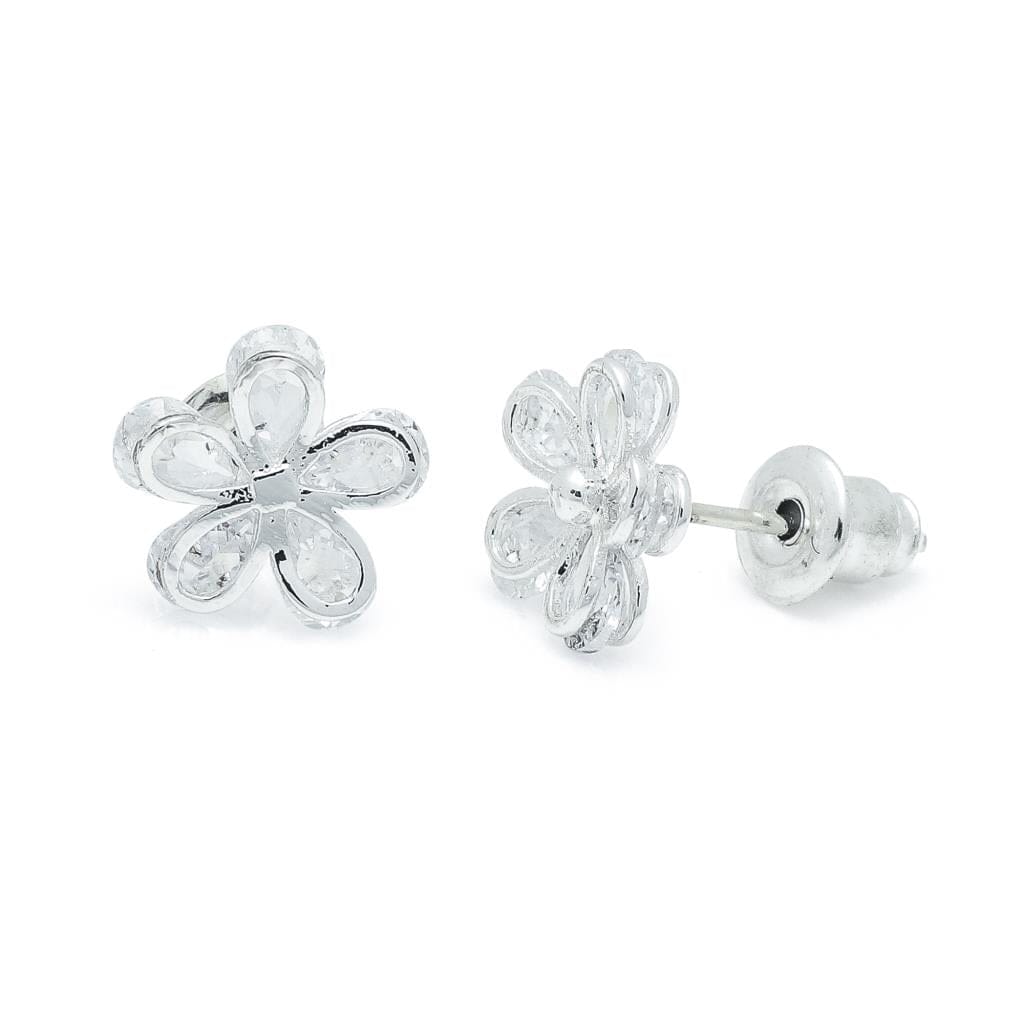 luscious scarves Earrings Life Charms Flower silver studs