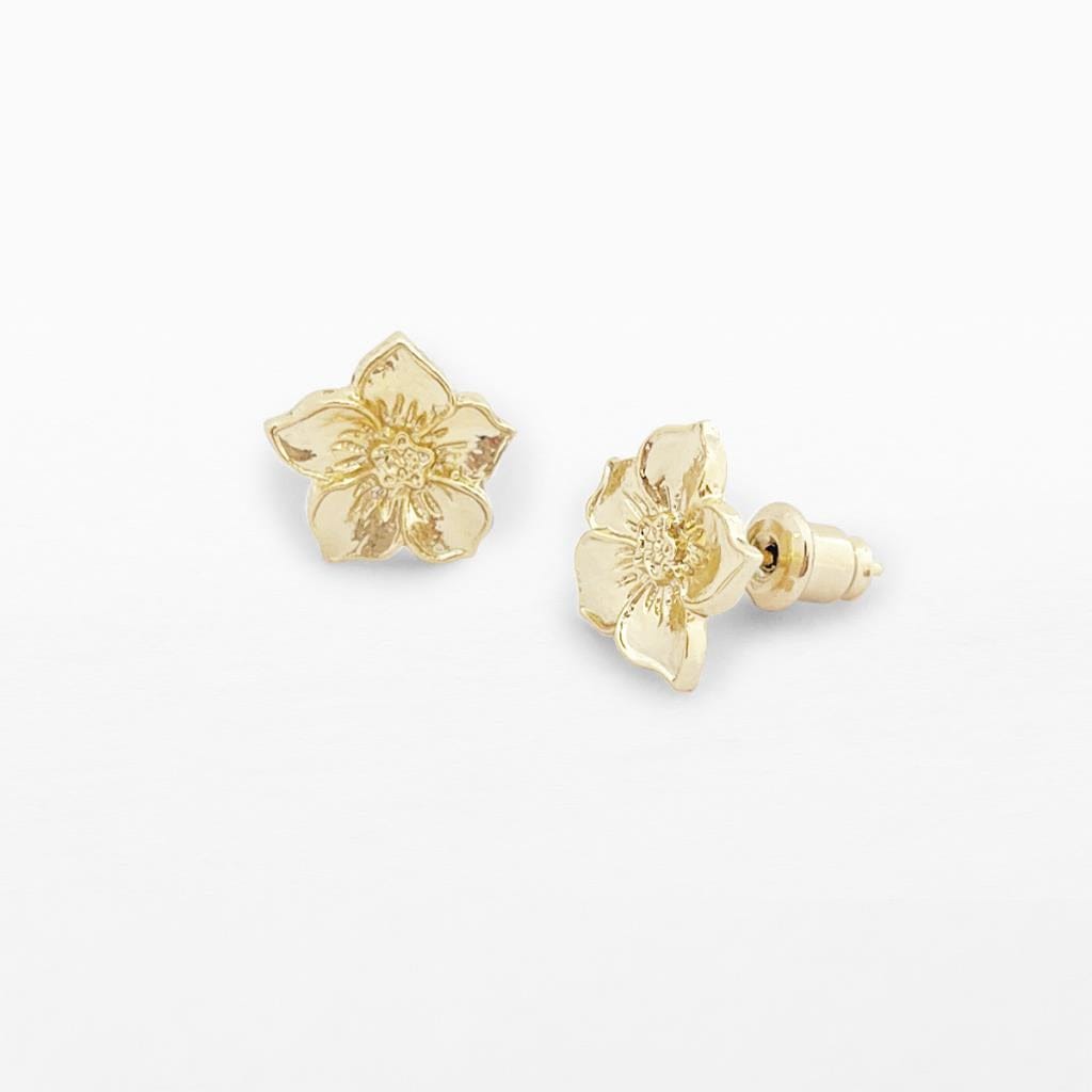 luscious scarves Earrings Life Charms Gold lotus stud earrings