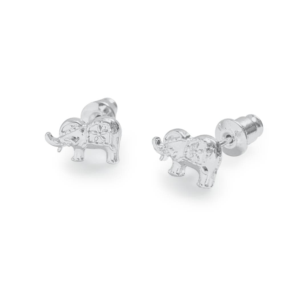 luscious scarves Earrings Life Charms Lucky elephant silver studs