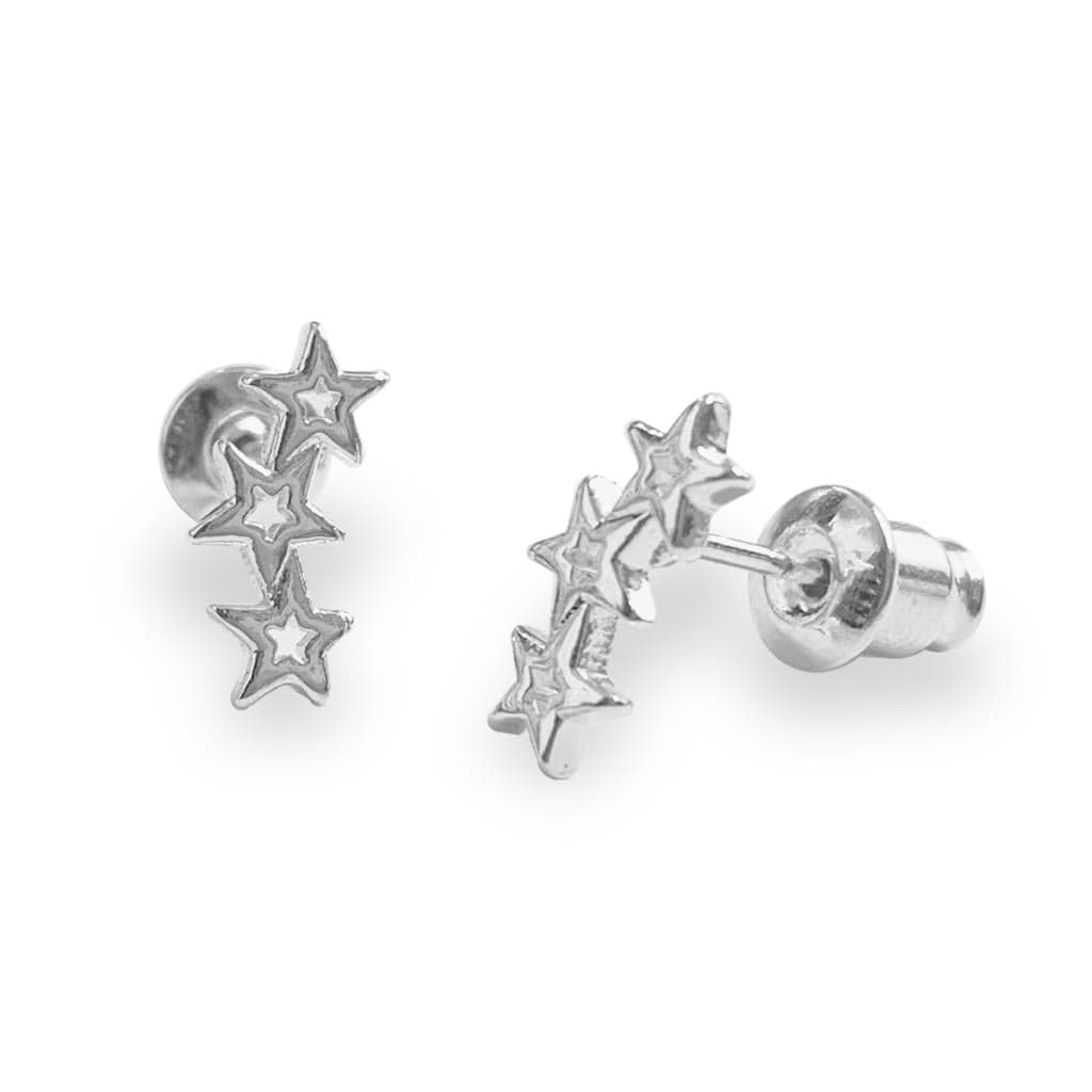luscious scarves Earrings Life Charms Shooting stars silver studs