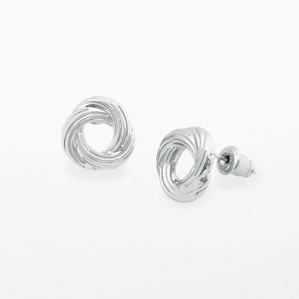 luscious scarves Earrings Life Charms Silver knot stud earrings