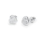 Load image into Gallery viewer, luscious scarves Earrings Life Charms Small crystal heart silver studs
