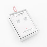 Load image into Gallery viewer, luscious scarves Earrings Life Charms Small crystal heart silver studs
