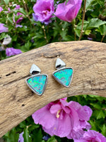 Load image into Gallery viewer, luscious scarves Earrings Miss Milly Blue / Green Iridescent Pyramid Earrings FE697SBIR
