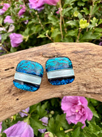 Load image into Gallery viewer, luscious scarves Earrings Miss Milly Bold Blue Square Earrings FE662CLIP
