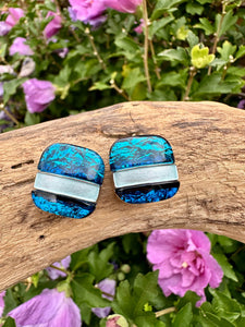 luscious scarves Earrings Miss Milly Bold Blue Square Earrings FE662CLIP