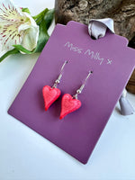 Load image into Gallery viewer, luscious scarves Earrings Miss Milly Bright Coral Heart Earrings , FE211
