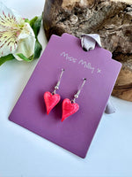 Load image into Gallery viewer, luscious scarves Earrings Miss Milly Bright Coral Heart Earrings , FE211
