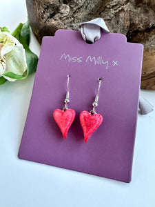 luscious scarves Earrings Miss Milly Bright Coral Heart Earrings , FE211