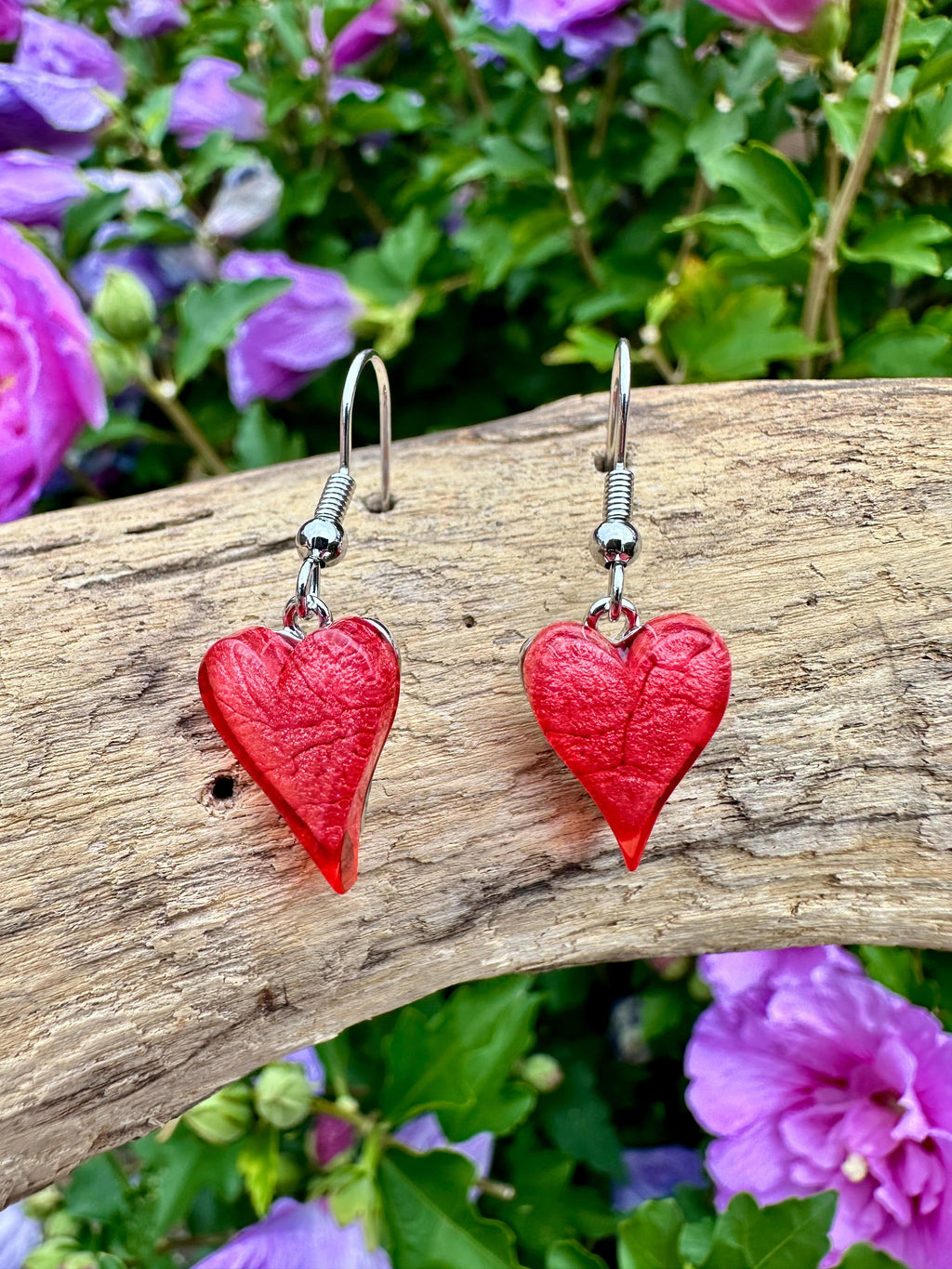 luscious scarves Earrings Miss Milly Dark Coral Heart Earrings , FE211