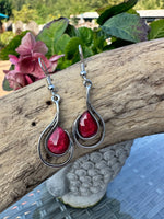 Load image into Gallery viewer, luscious scarves Earrings Miss Milly Dark Red Tear Drop Earrings FE425BJMB
