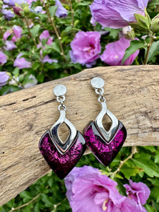 luscious scarves Earrings Miss Milly Deep Purple Resin Drop Earrings FE531MWIP