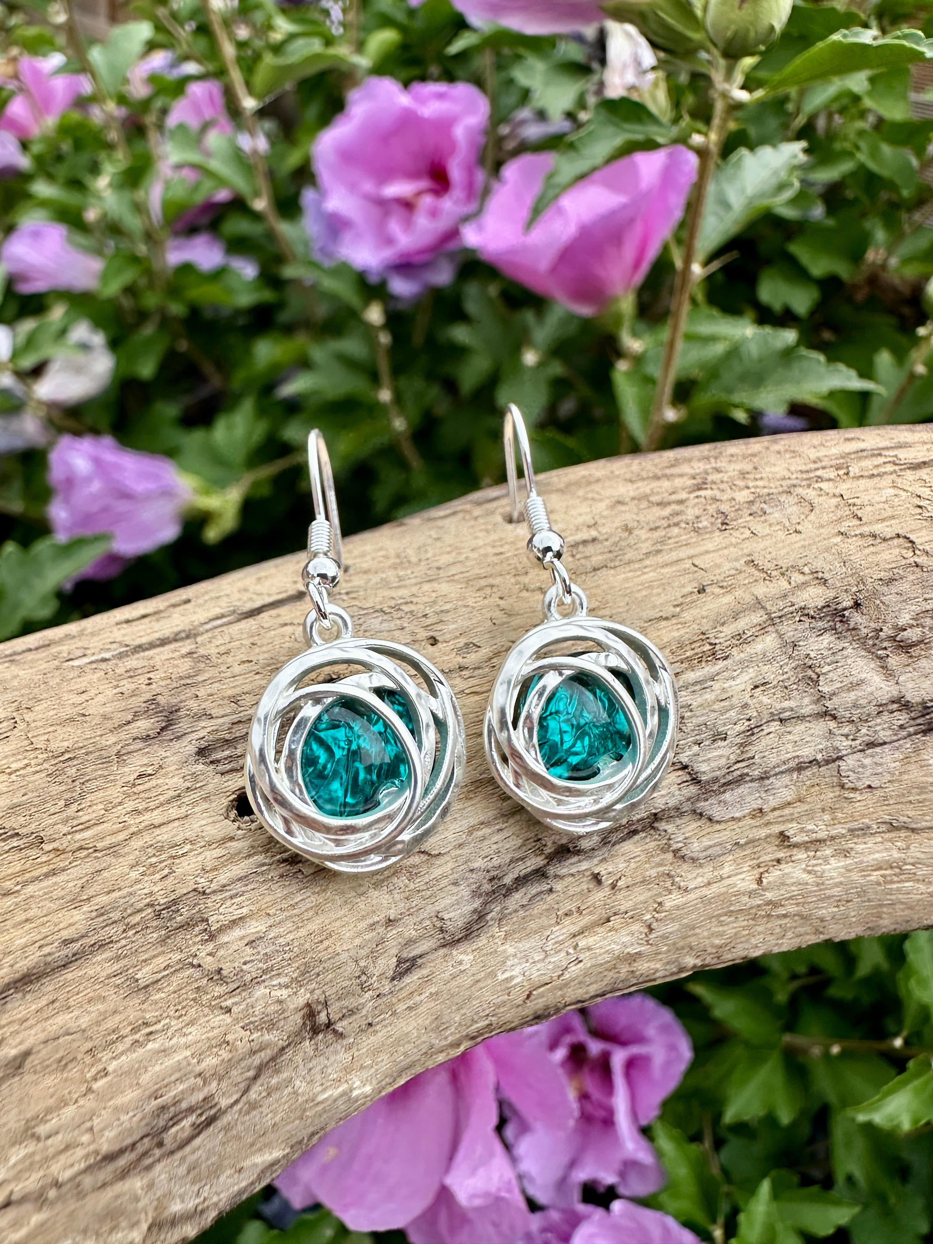 luscious scarves Earrings Miss Milly Forest Green and Silver Drop Earrings FE375AXIP