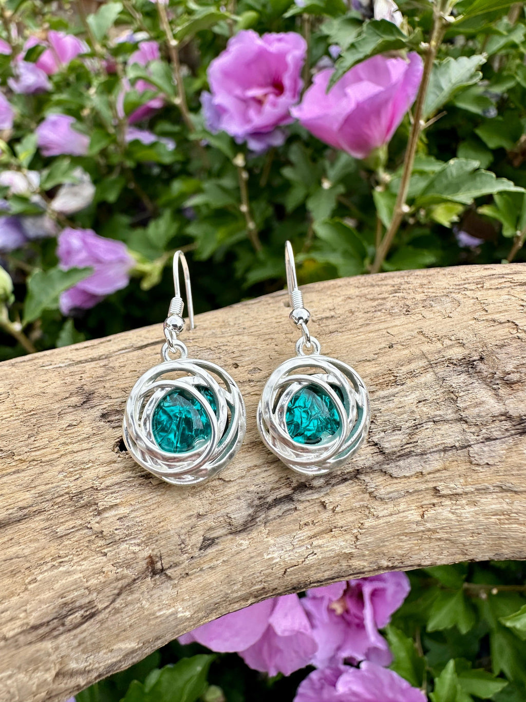 luscious scarves Earrings Miss Milly Forest Green and Silver Drop Earrings FE375AXIP