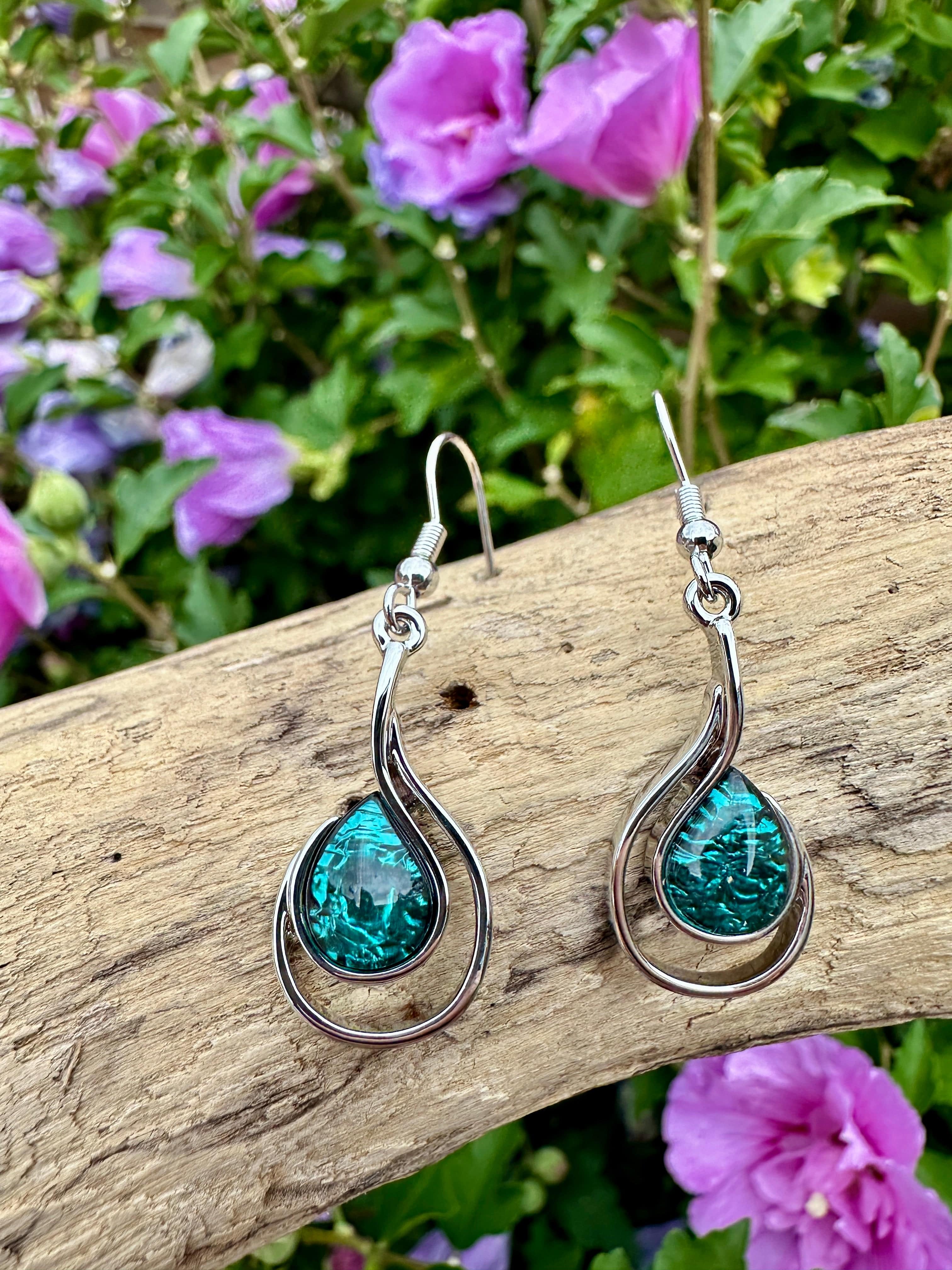 luscious scarves Earrings Miss Milly Forest Green Foil Earrings FE425AXIP