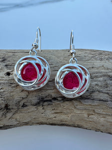 luscious scarves Earrings Miss Milly Fuchsia Pink and Silver Drop Earrings FE375FFMB