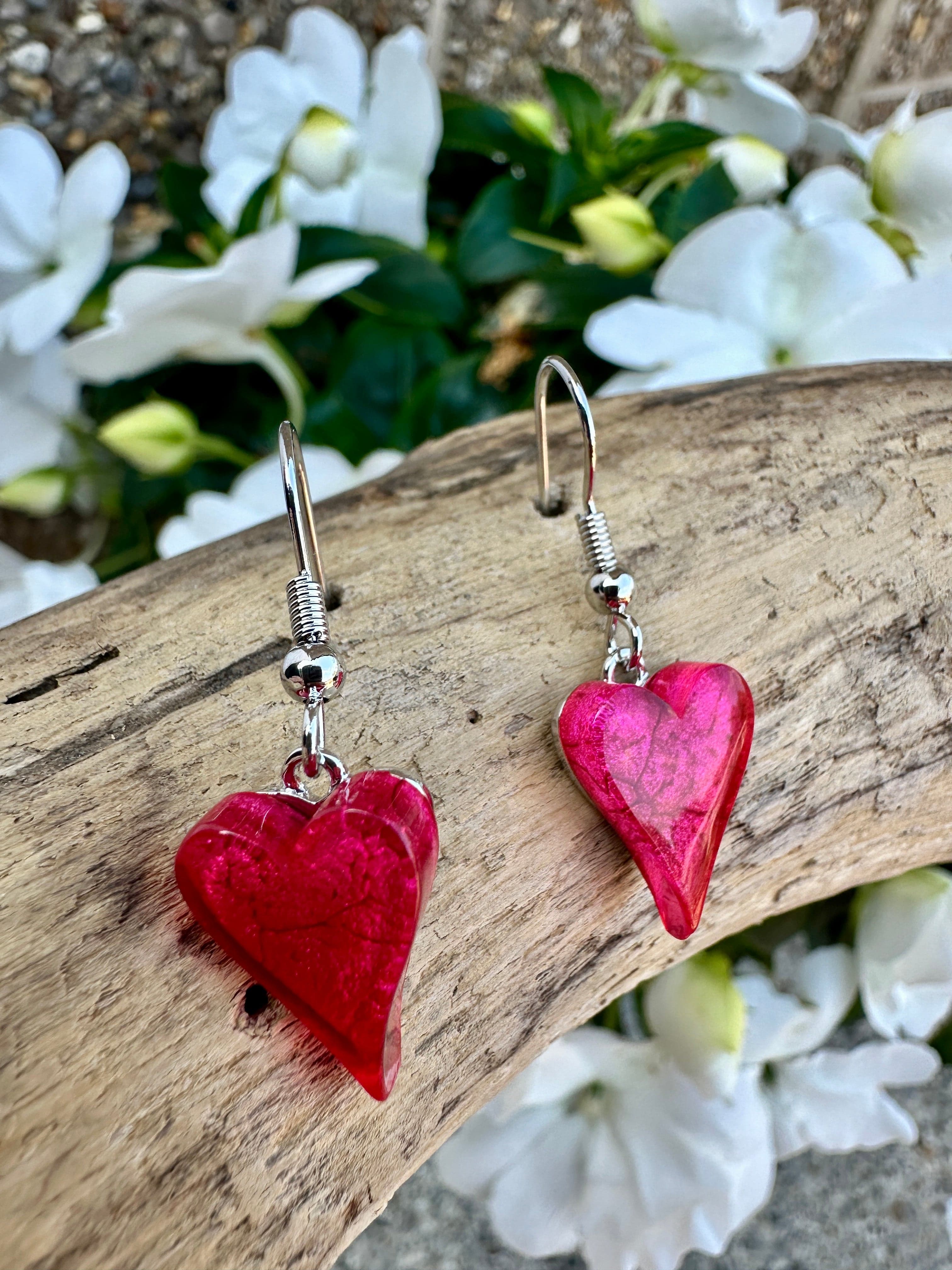 luscious scarves Earrings Miss Milly Fuchsia Pink Heart Earrings , FE211
