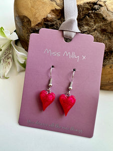 luscious scarves Earrings Miss Milly Fuchsia Pink Heart Earrings , FE211