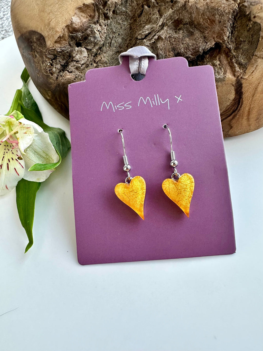 luscious scarves Earrings Miss Milly Golden Yellow Heart Earrings , FE211