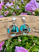 Load image into Gallery viewer, luscious scarves Earrings Miss Milly Green and Turquoise Geo Earrings FE738AXIP
