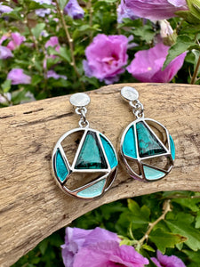 luscious scarves Earrings Miss Milly Green and Turquoise Geo Earrings FE738AXIP