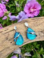 Load image into Gallery viewer, luscious scarves Earrings Miss Milly Iridescent Blue Teardrop Earrings FE748BLIR
