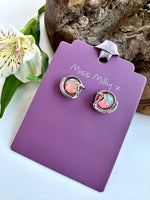 Load image into Gallery viewer, luscious scarves Earrings Miss Milly Iridescent Pink Fiery Sunset Earrings FN698
