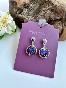 luscious scarves Earrings Miss Milly Purple Lavender Abstract Heart Earrings FE633