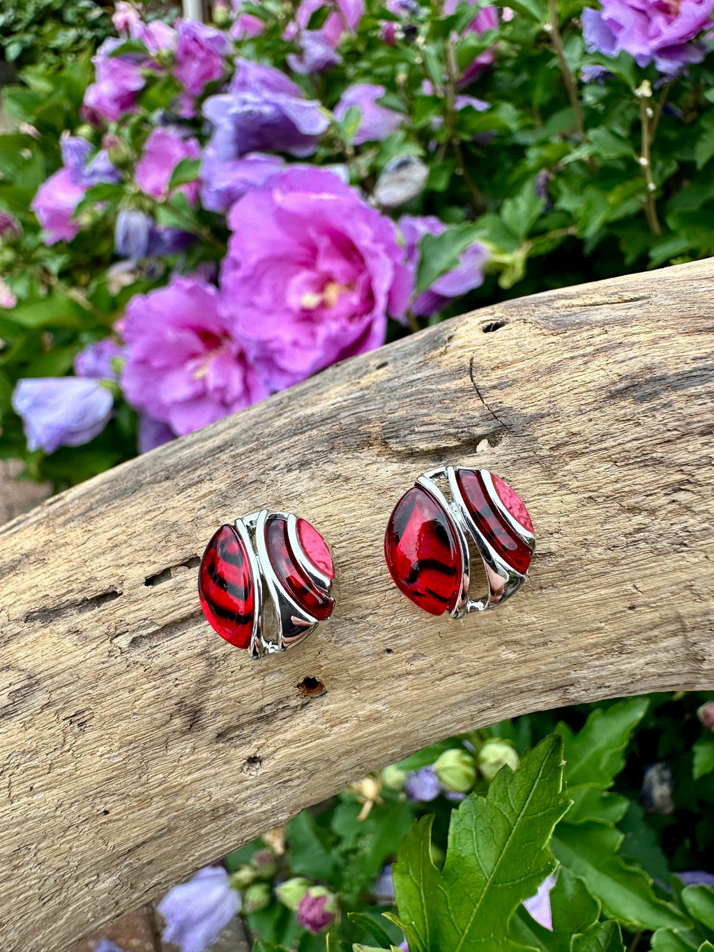 luscious scarves Earrings Miss Milly Red Animal Print Earrings FE679SLSP
