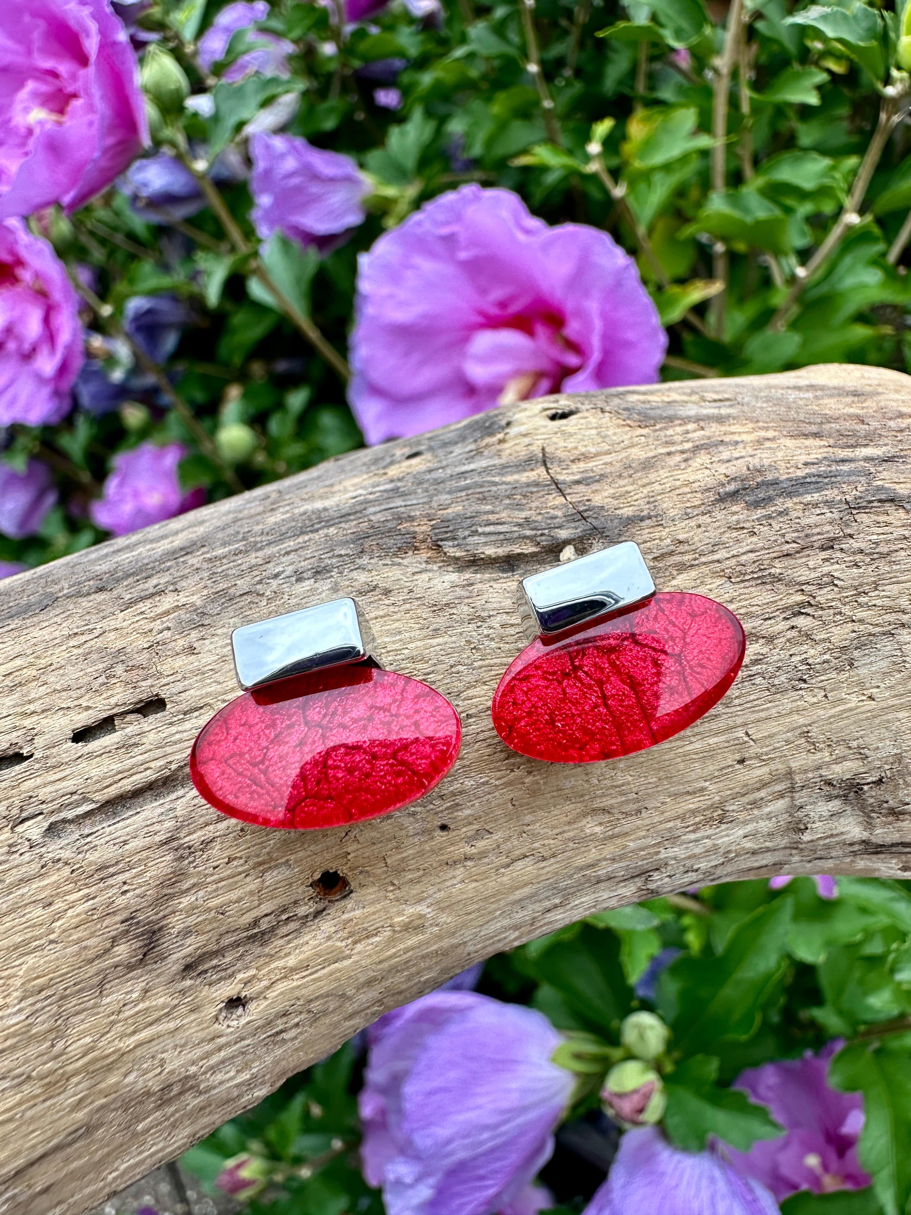 luscious scarves Earrings Miss Milly Red Deco Earrings FE745SLMB