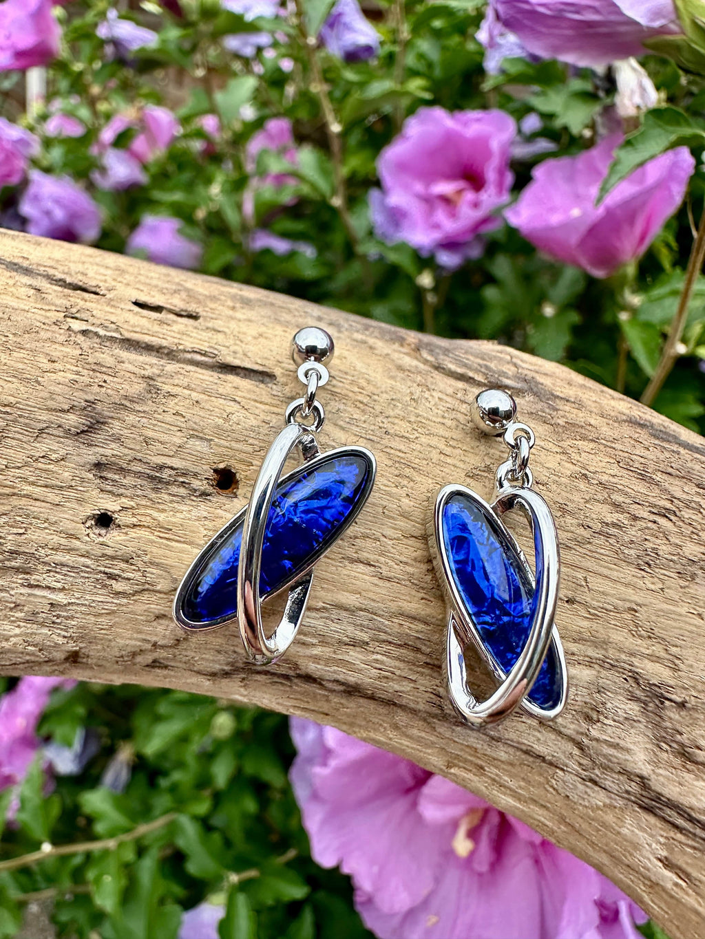 luscious scarves Earrings Miss Milly Royal Blue Abstract Earrings FE711DBIP