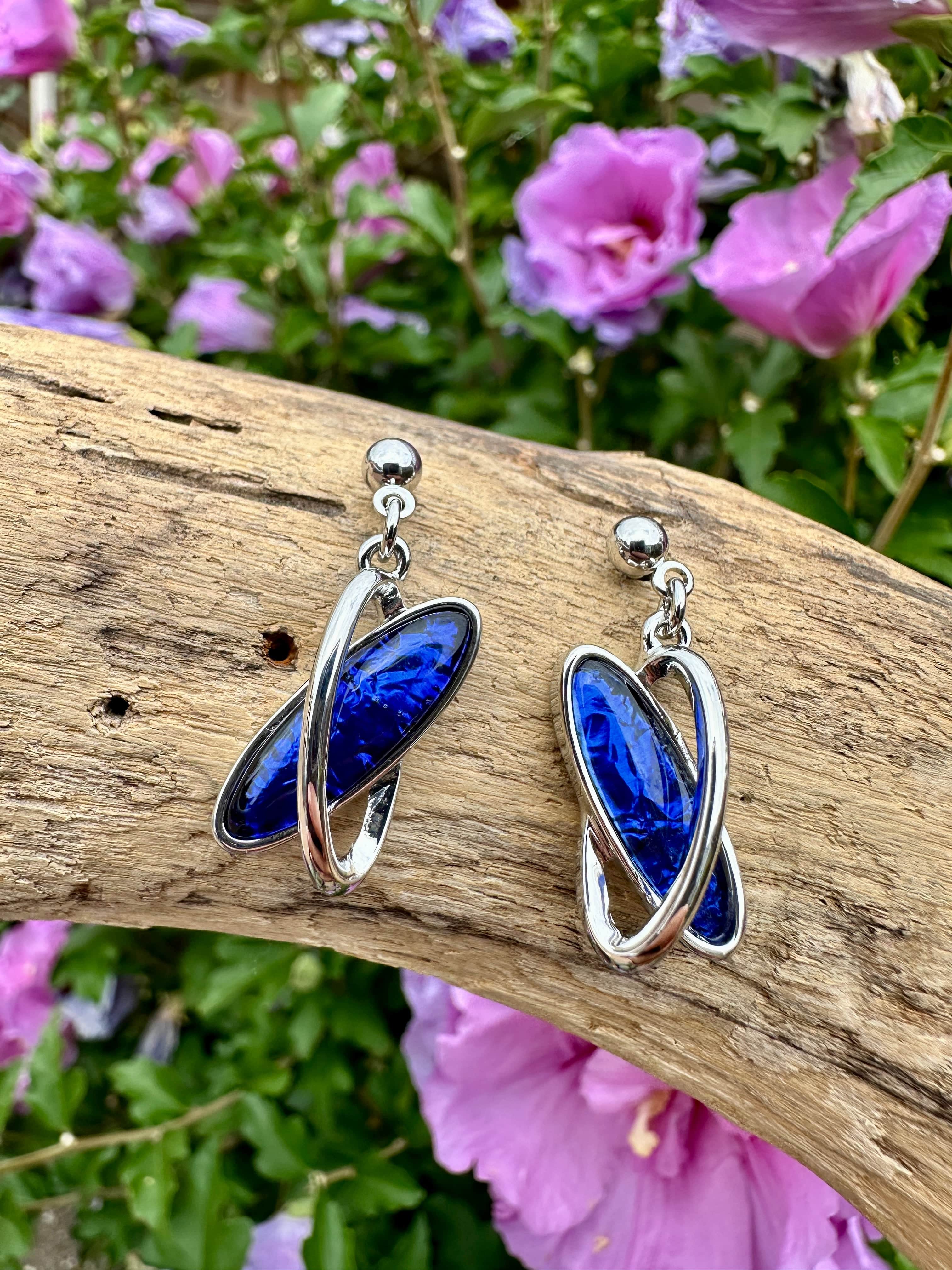 luscious scarves Earrings Miss Milly Royal Blue Abstract Earrings FE711DBIP