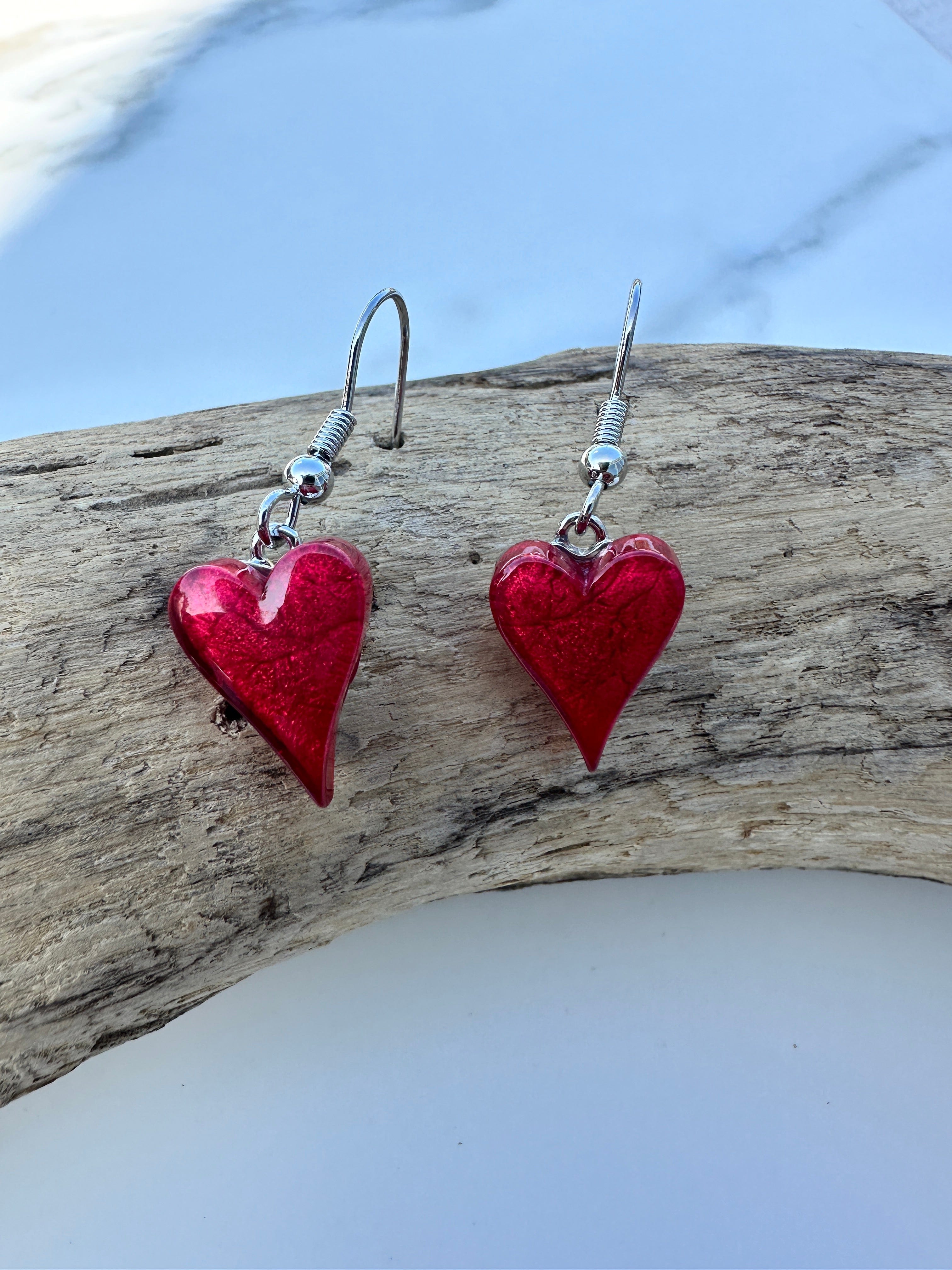 luscious scarves Earrings Miss Milly Scarlet Red Heart Earrings , FE211